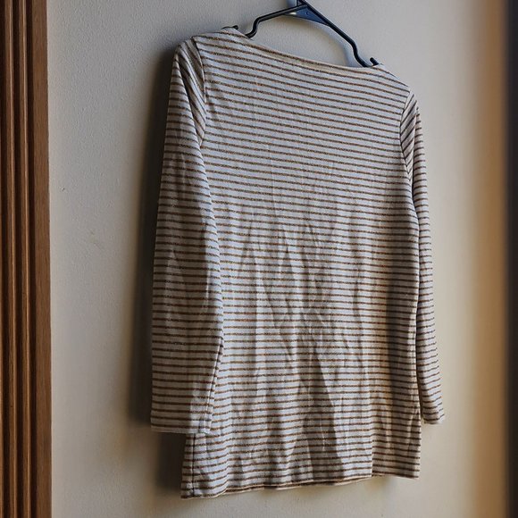 Vineyard Vines Gold/Cream Scoop Neck Striped Jersey Size Medium - Picture 9 of 11